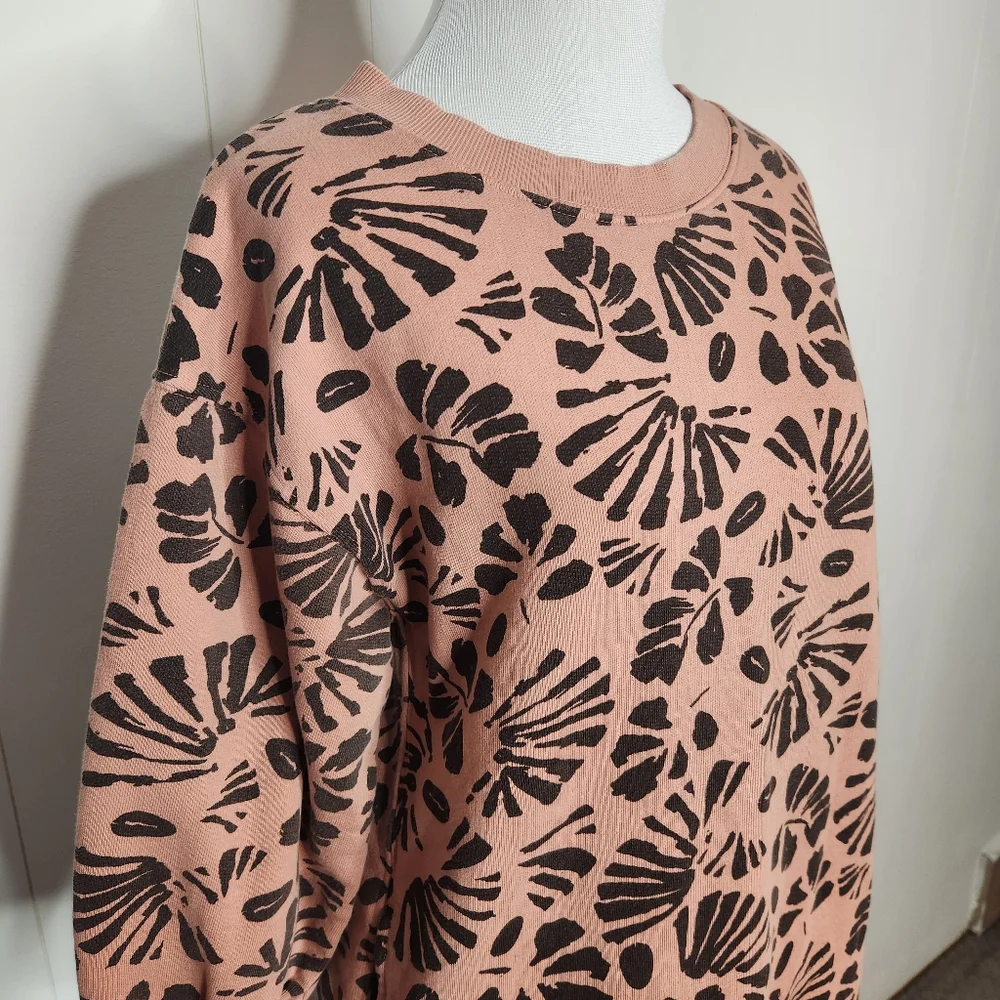 Pact Clay Pink Organic Cotton 3/4 Sleeve Sweatshirt Dress Women's Size Small - Picture 3 of 7